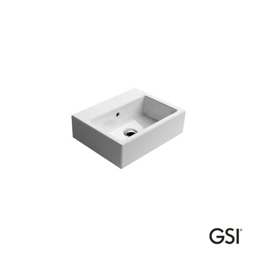 Νιπτήρας Πορσελάνης Kube 45x35 (χωρίς οπή-3 προχ.) GSI WHITE 8985A-300