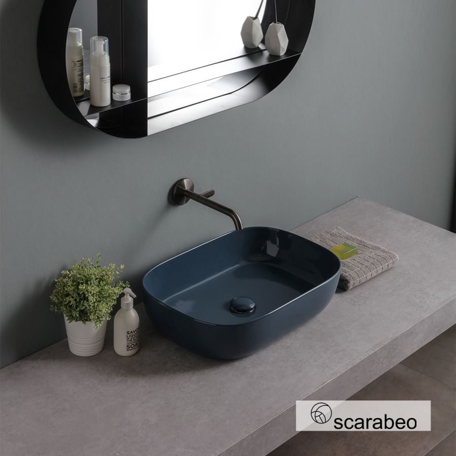 Νιπτήρας Πορσελάνης Glam 56x39 Scarabeo Ocean Glossy 1804-600G