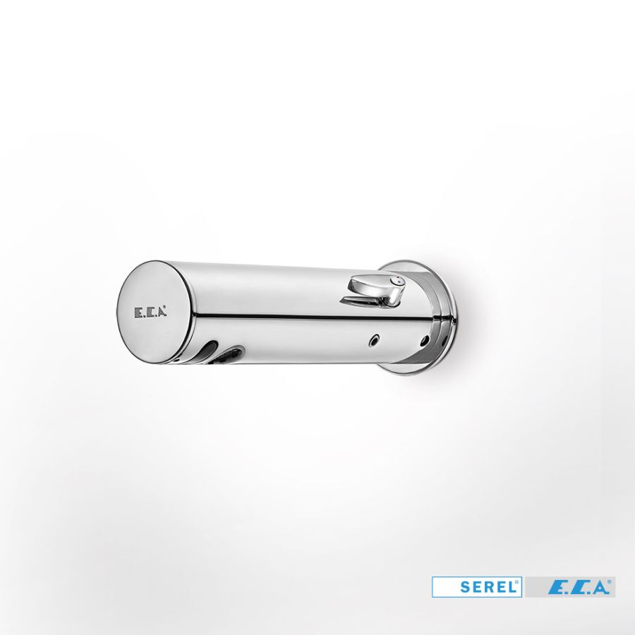 Μπαταρία Νιπτήρα Τοίχου Ηλεκτρονική Ζεστό-Κρύο (μπαταρίας λιθίου 6V) SEREL ECA Chrome 108105001-100
