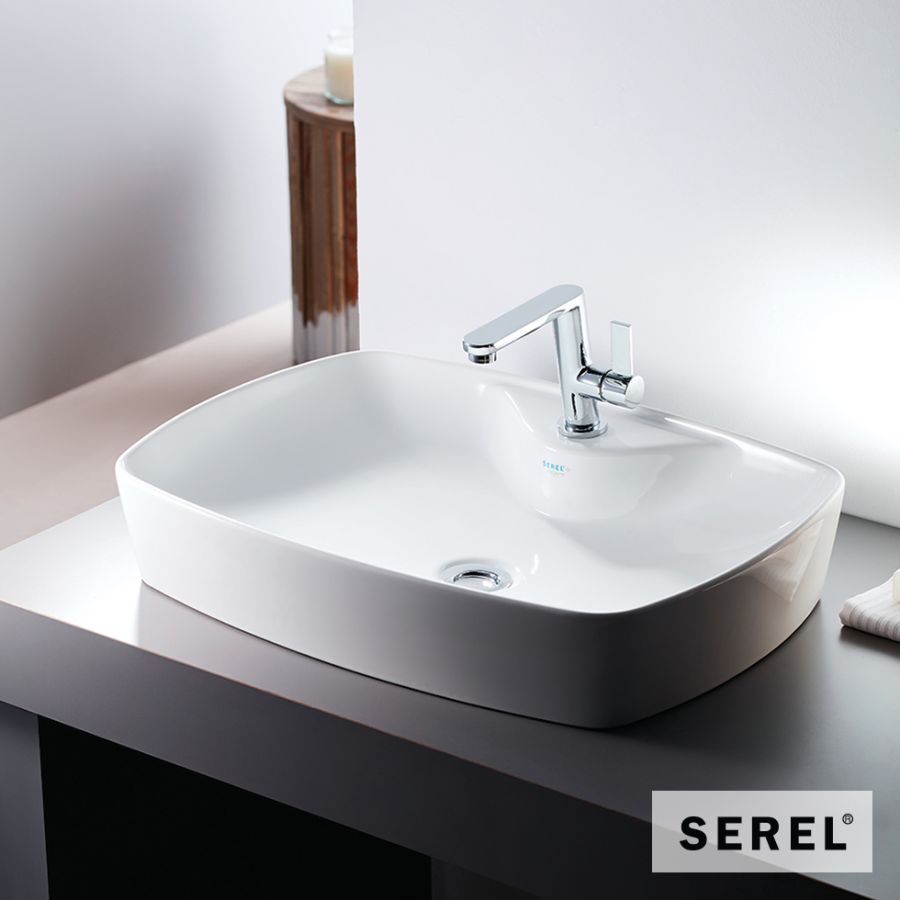 Νιπτήρας Πορσελάνης 60x44 SEREL White 1634-300