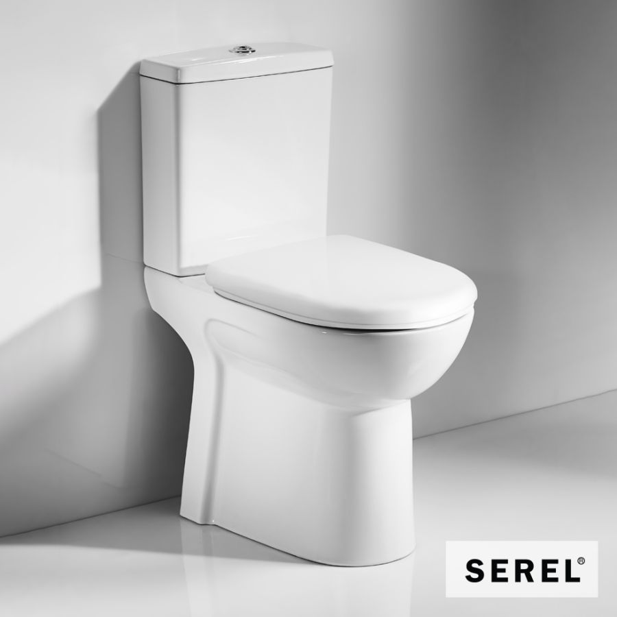 Λεκάνη Χαμηλής Πίεσης Πισωστόμια ΑΜΕΑ - SENIOR με Απλό κάλυμμα 9001, Serel White 674500-300