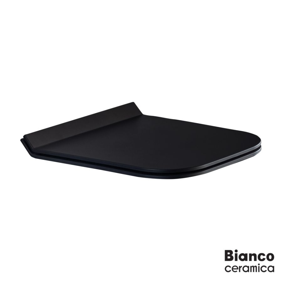 Κάλυμμα Λεκάνης ENZO Slim Slim Soft Close Bianco Ceramica Black Matt 9100SC-401