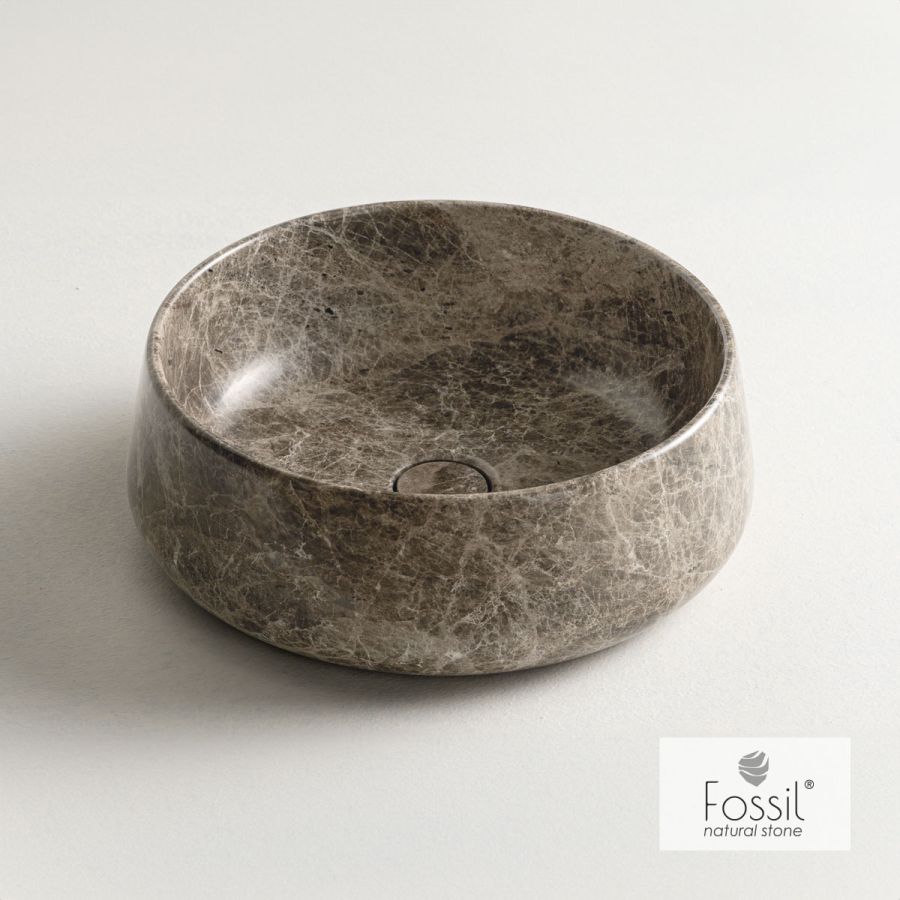 Νιπτήρας Μαρμάρινος Φ42 h.14 Fossil Emperador Pale DR42-524