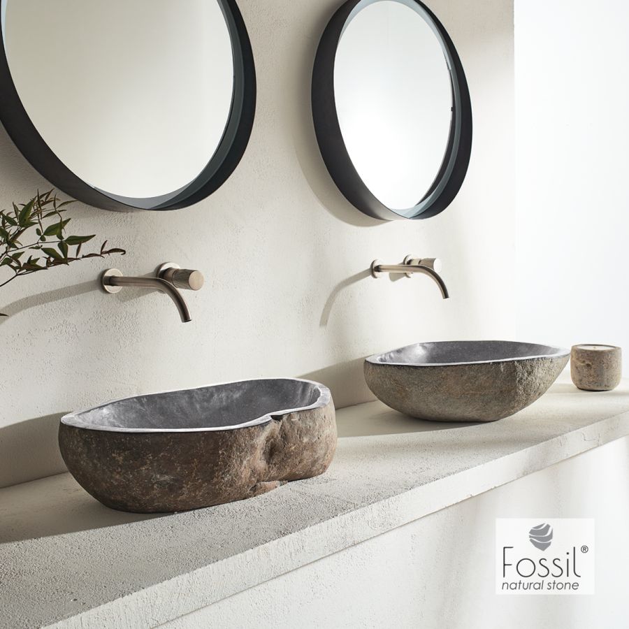 Νιπτήρας Πέτρινος Riverstone Vero Φ50-60 h.15 Fossil RV60