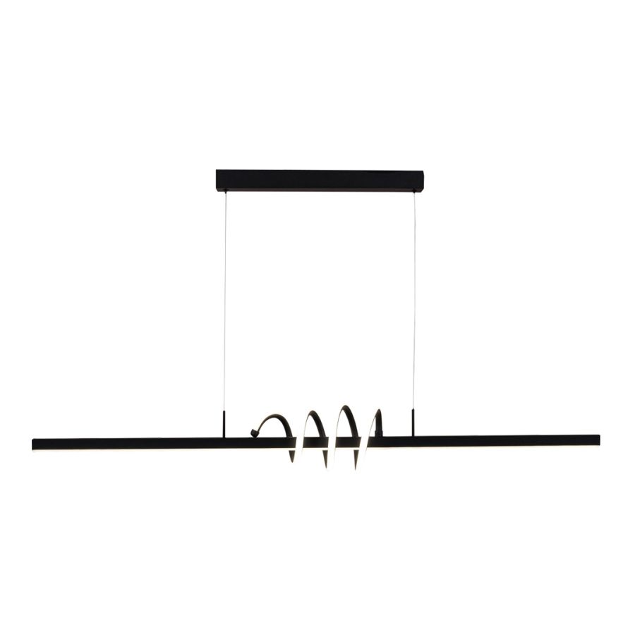 InLight Κρεμαστό φωτιστικό LED 40W 3CCT by switch on base σε μαύρο χρώμα D:120cm 6075-BL