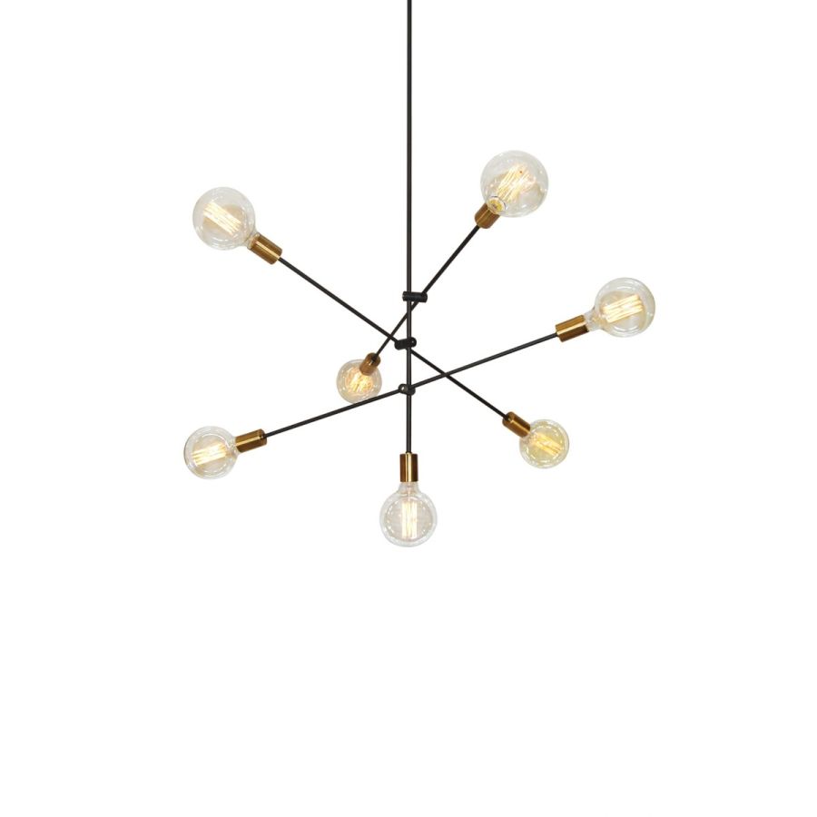 SE 136-7 CODY PENDANT BLACK & BRUSHED BRASS Δ4 HOMELIGHTING 77-3534