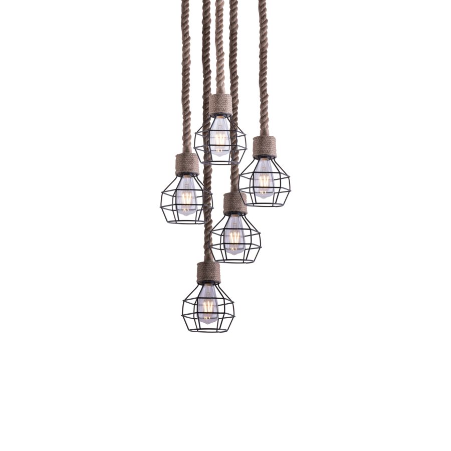 GRENADE-5 ROPE & BLACK PENDANT Z3+ HOMELIGHTING 77-3685
