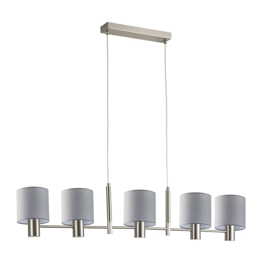 SE21-NM-120-SH1 ADEPT NICKEL MATT PENDANT GREY SHADE+ HOMELIGHTING 77-8291