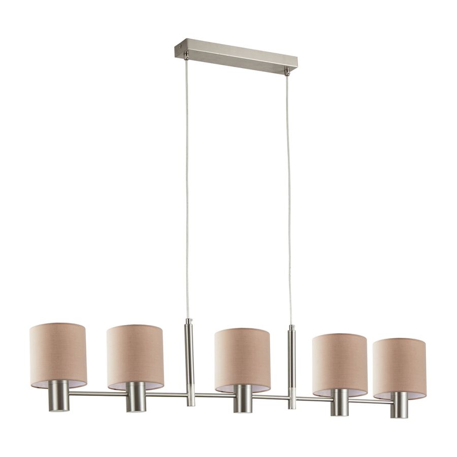 SE21-NM-120-SH3 ADEPT NICKEL MATT PENDANT BROWN SHADE+ HOMELIGHTING 77-8292