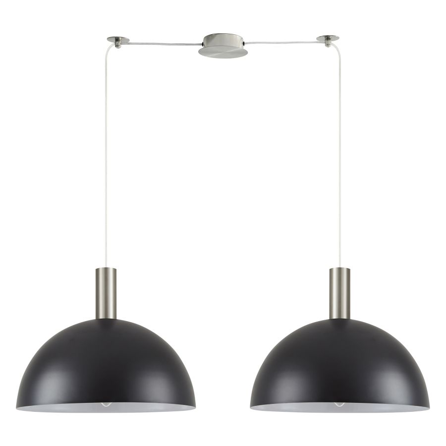 SE21-NM-4-NM2-MS40 ADEPT TUBE Nickel Matt Pendant Black Metal Shade+ HOMELIGHTING 77-8409