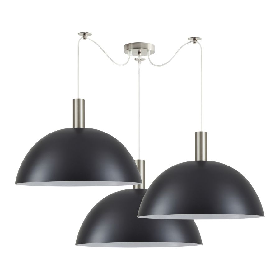 SE21-NM-4-NM3-MS50 ADEPT TUBE Nickel Matt Pendant Black Metal Shade+ HOMELIGHTING 77-8412