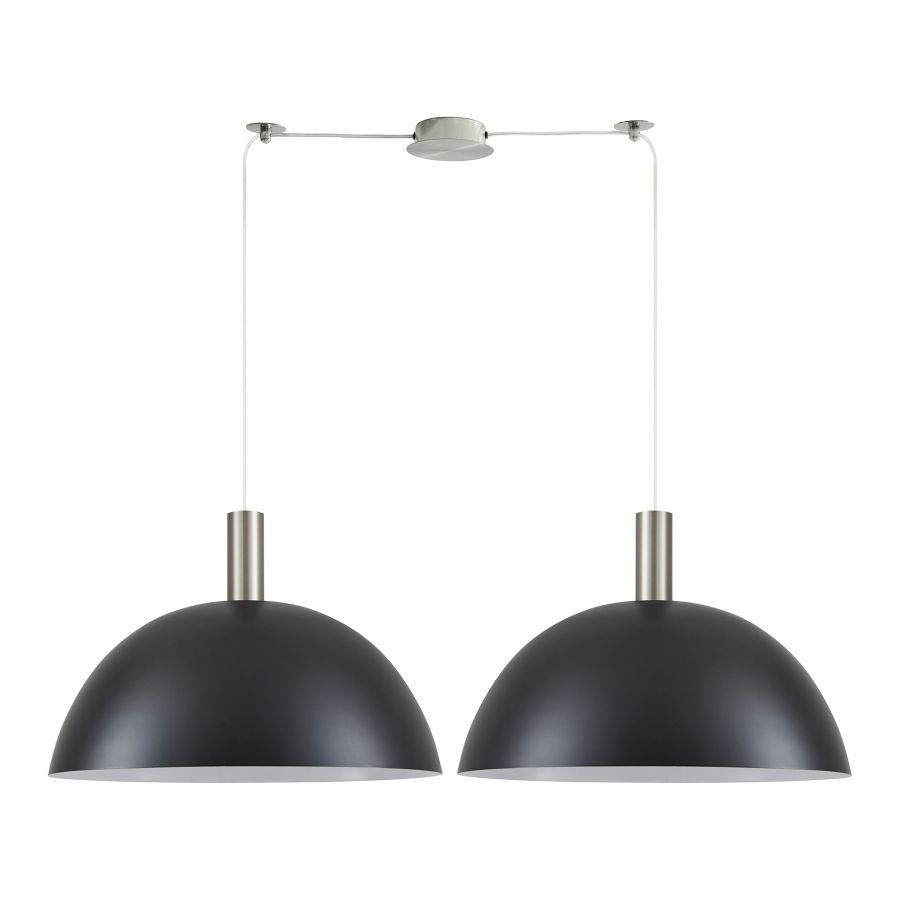 SE21-NM-4-NM2-MS50 ADEPT TUBE Nickel Matt Pendant Black Metal Shade+ HOMELIGHTING 77-8413