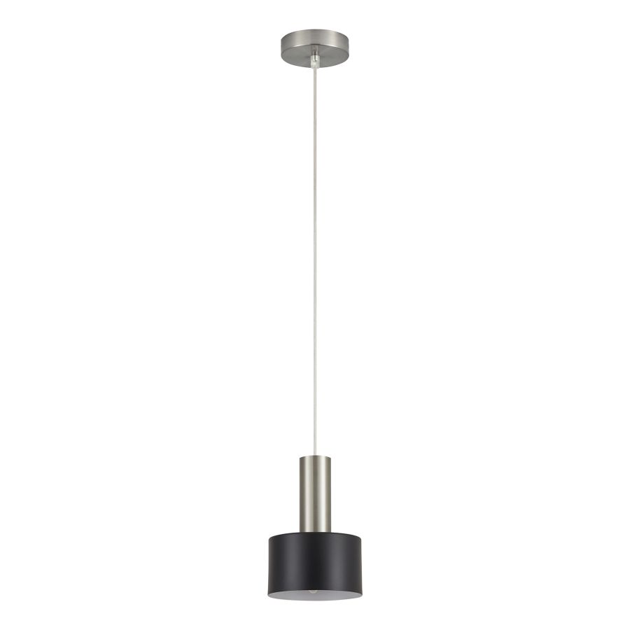 SE21-NM-4-MS1 ADEPT TUBE Nickel Matt Pendant Black Metal Shade+ HOMELIGHTING 77-8449