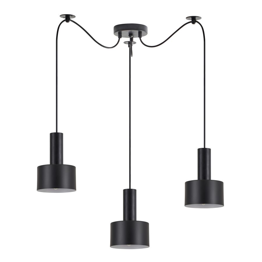 SE21-BL-4-BL3-MS1 ADEPT TUBE Black Pendant Black Metal Shade+ HOMELIGHTING 77-8542
