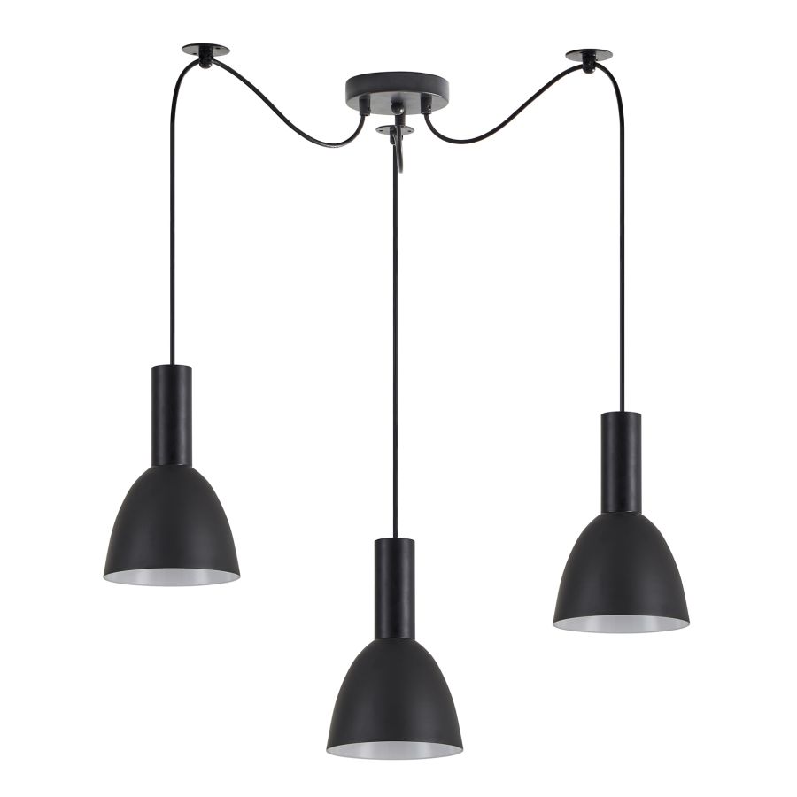 SE21-BL-4-BL3-MS2 ADEPT TUBE Black Pendant Black Metal Shade+ HOMELIGHTING 77-8549