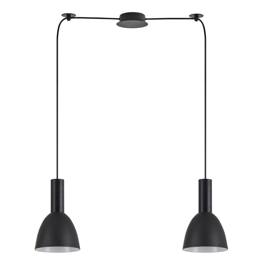 SE21-BL-4-BL2-MS2 ADEPT TUBE Black Pendant Black Metal Shade+ HOMELIGHTING 77-8550