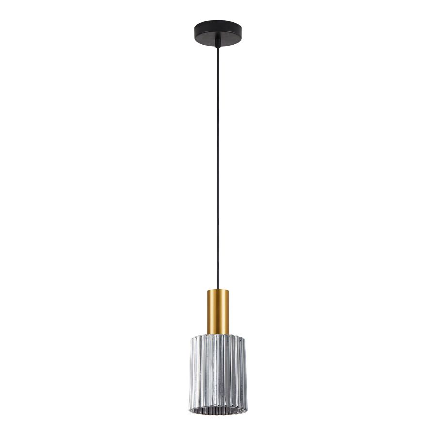 SE21-GM-4-GL1 ADEPT TUBE Gold Matt Pendant Smoked Glass+ HOMELIGHTING 77-8574