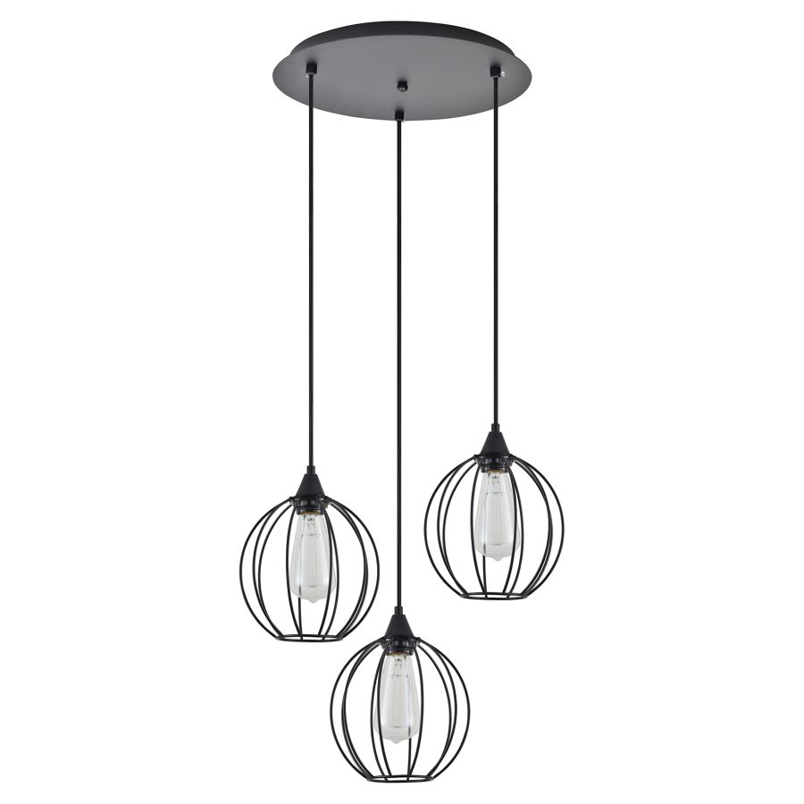 SE21-BL-B10-3BL-GR2 ADEPT PENDANT Black Metal Grid Pendant+ HOMELIGHTING 77-8757