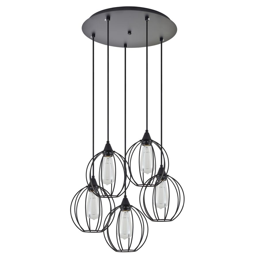 SE21-BL-B10-5BL-GR2 ADEPT PENDANT Black Metal Grid Pendant+ HOMELIGHTING 77-8758