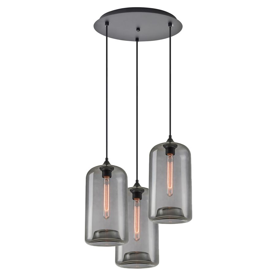 SE21-SM-19-30-3BL+ FEINT Smoked Glass Pendant+ HOMELIGHTING 77-8783