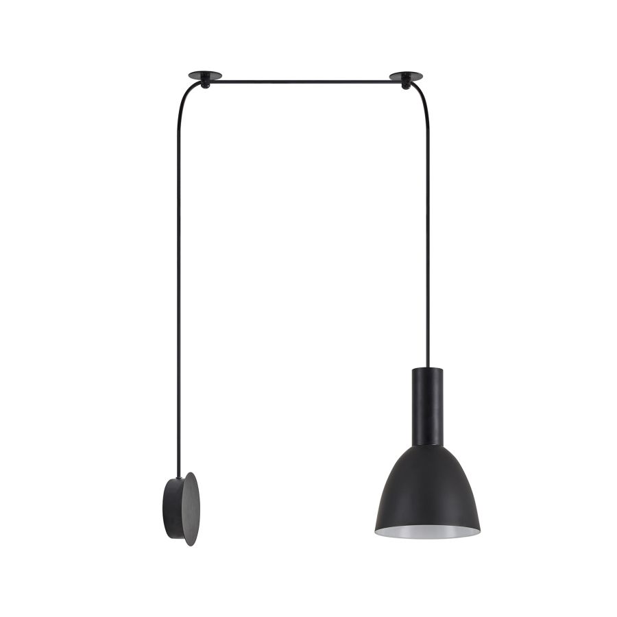 SE21-BL-4-NM1W-MS2 ADEPT TUBE Black Matt Wall Lamp Black Metal Shade+ HOMELIGHTING 77-8816
