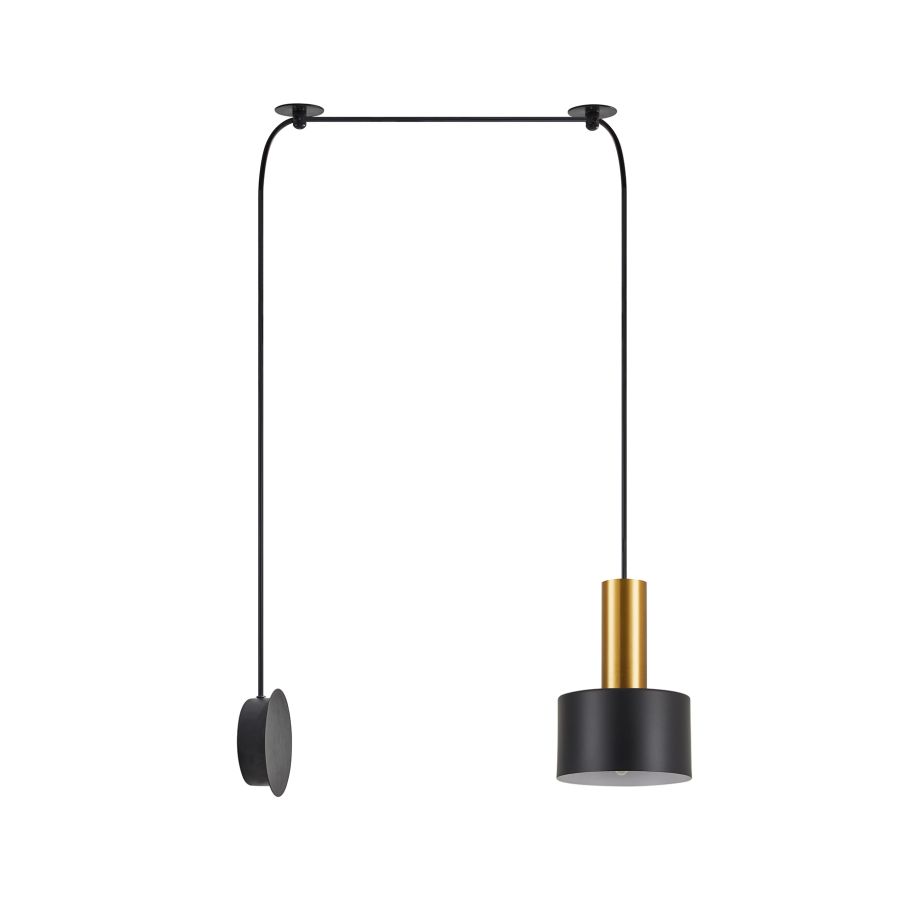 SE21-GM-4-NM1W-MS1 ADEPT TUBE Gold Matt Wall Lamp Black Metal Shade+ HOMELIGHTING 77-8829
