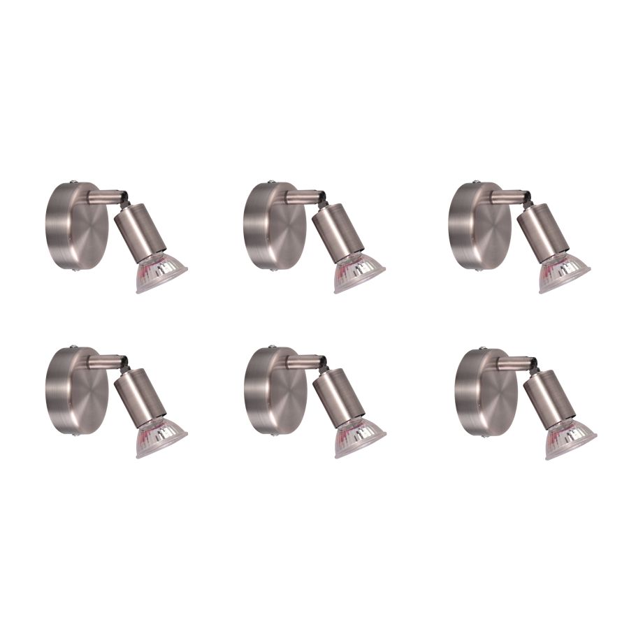 SE 140-N1 (x6) Saba Packet Nickel mat adjustable spotlight+ HOMELIGHTING 77-8846