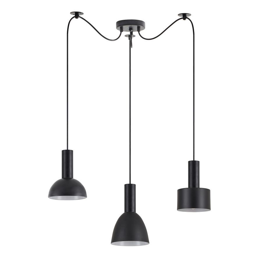 SE21-BL-4-BL3-MS12 ADEPT FLEX Black Pendant Black Metal Shade+ HOMELIGHTING 77-8914