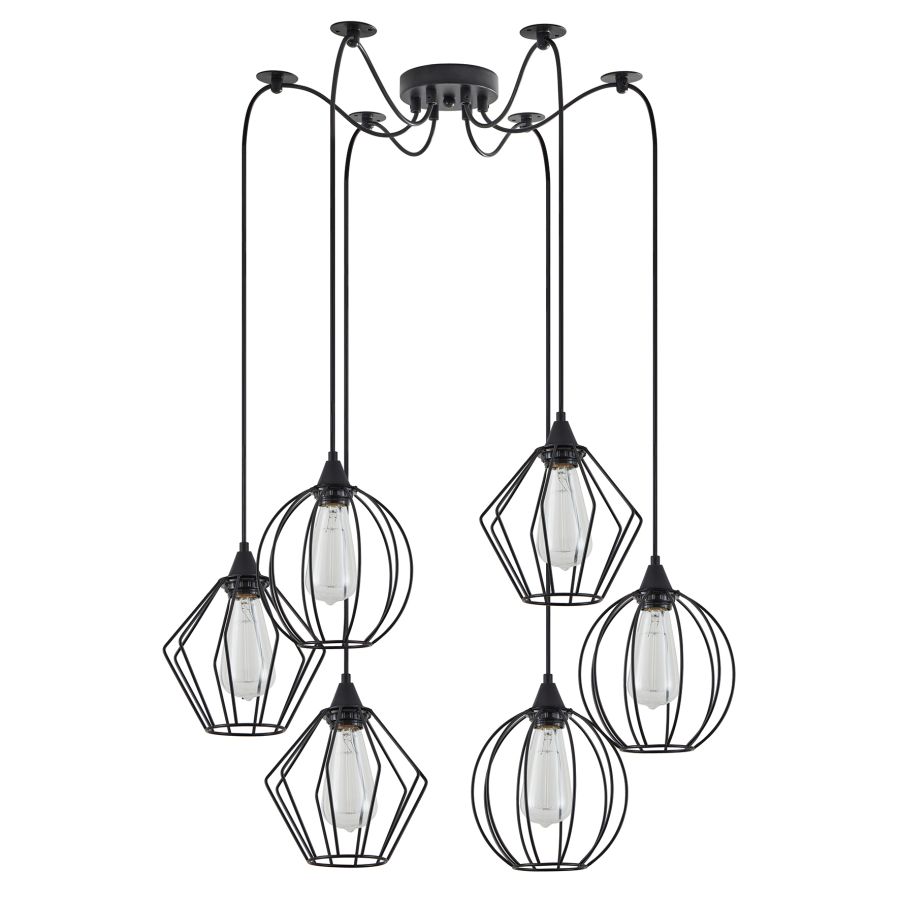 SE21-BL-B10-BL6-GR12 ADEPT FLEX Black Metal Grid Pendant+ HOMELIGHTING 77-8953