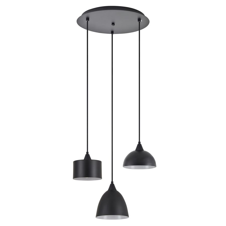 SE21-BL-B10-3BL-MS123 ADEPT FLEX Black Metal Shade Pendant+ HOMELIGHTING 77-8955