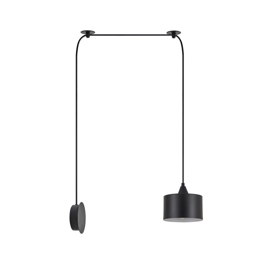 SE21-BL-B10-BL1W ADEPT PENDANT Black Metal Shade Lamp+ HOMELIGHTING 77-9035