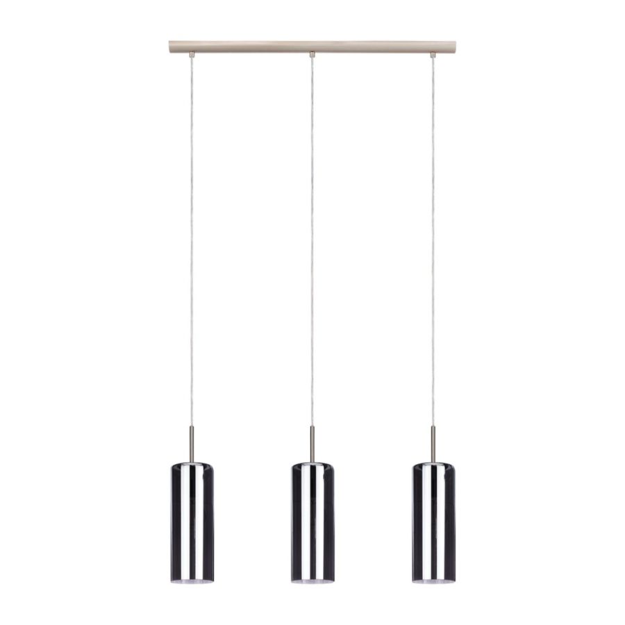 Κρεμαστό Φωτιστικό L71xH110cm Τρίφωτο 3xE27 Νίκελ Σατινέ-Γυαλί Eglo Selvino 98695