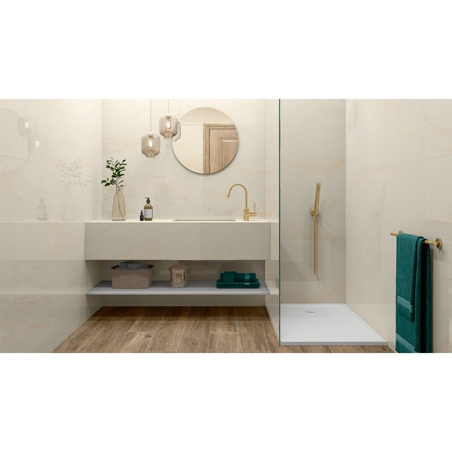 Γρανιτοπλακάκι Δαπέδου-Τοίχου Πορσελανάτο Ρετιφικάτο Γυαλιστερό 60x120cm Bahia Ivory