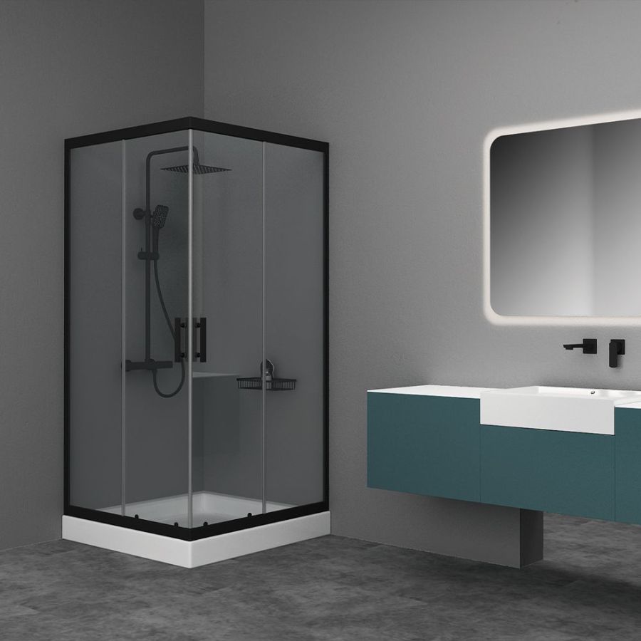 Orabella Vitalia Square Easy Fix Black matt H200 80X80 - Καμπίνα Τετράγωνη 30592