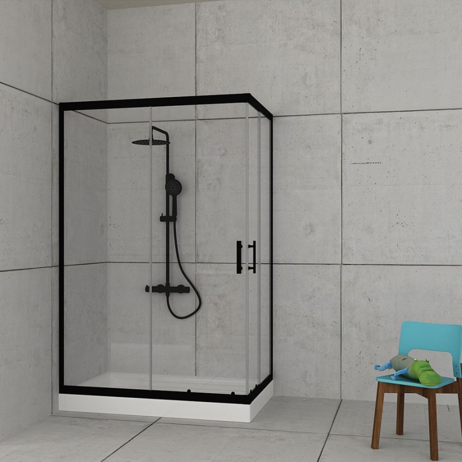 Orabella Stardust Easy Fix H200 Black matt 70X100 - Καμπίνα αντιστρέψιμη, ασύμμετρη 30652