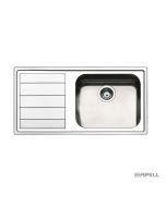 Νεροχύτης Κουζίνας Ανοξείδωτος Linear 100x50 Αpell Inox Λείο left 8515L-110