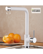 Μπαταρία Κουζίνας με Περιστρεφόμενο Ρουξούνι Cristalite Granite Superwhite Armando Vicario Fluo 18510-1301