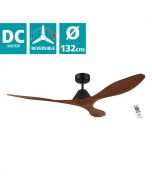 Ανεμιστήρας Οροφής Ø132x30cm 45W AC 220-240V,50Hz 5 Ταχύτητες Μαύρο-Καφέ Eglo Antibes 35072