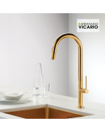 Μπαταρία Κουζίνας Brushed Gold Περιστρεφόμενο ρουξούνι με συρόμενο ντους Armando Vicario Tozo 48780-201