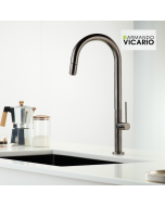 Μπαταρία Κουζίνας Black Brushed Περιστρεφόμενο ρουξούνι με συρόμενο ντους Armando Vicario Tozo 48780-410