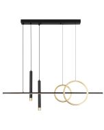 Φωτιστικό Κρεμαστό 100 cm Led 23w 799lm 3000K Μέταλλο Μαύρο-Χρυσό Viokef Combo 4270600