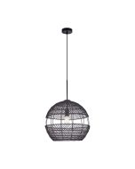 Φωτιστικό Κρεμαστό 40xH120cm Μονόφωτο 1xE27 Ράταν Μαύρο Sun Light LAND-33BL