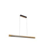 Φωτιστικό Κρεμαστό Ράγα Ξύλο L110xH120cm Led Dimmable CCT 2700-4000K 16w 1480lm Sun Light MAROC-16L