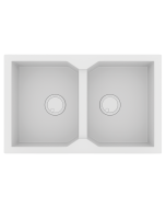 Νεροχύτης Κουζίνας Γρανίτης 79*50 εκ. Ένθετος ερμάριο 80 εκ. Χρώμα Λευκό δύο γούρνες Sanitec 806