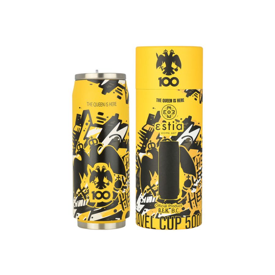 Θερμός 500ml Travel Cup AEK BC Edition The Queen is Here Estia Home Art 00-27148