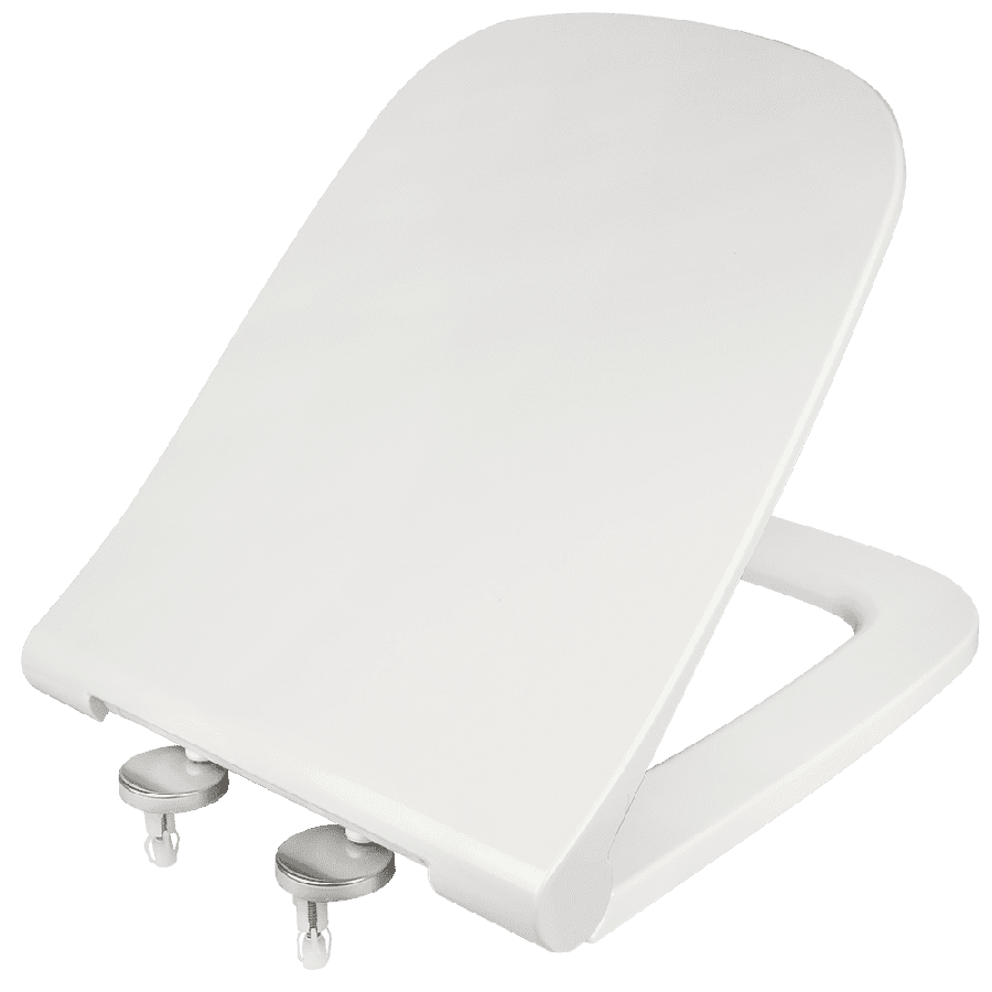 Κάλυμμα Λεκάνης W.C Λευκό Bακελιτικό Τετράγωνο,Soft Close -Quick release,Ideal Cantica,Duravit D-Code 40-45cmx36cm Οπές 11,2-17,5cm Elvit Slim 0405