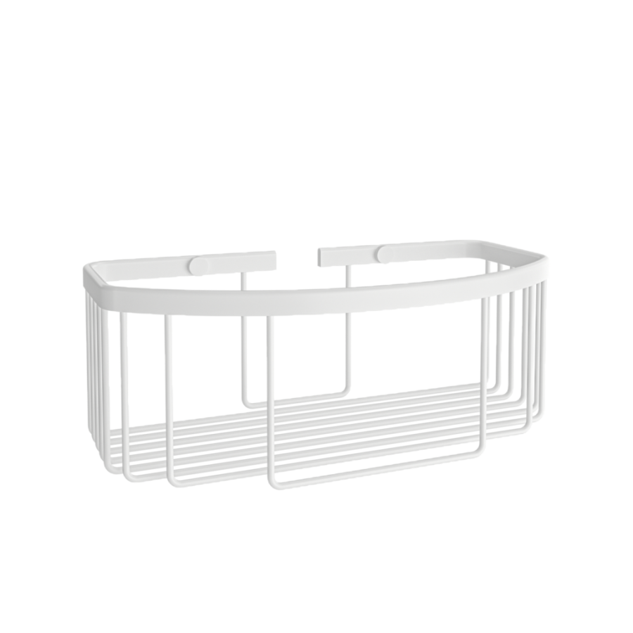Σπογγοθήκη Μπουκαλοθήκη Βαθιά Παραλληλόγραμμη R10 Επίτοιχη W270xD120xH100 mm Ορείχαλκος White Matt Verdi Baskets R10 9024201