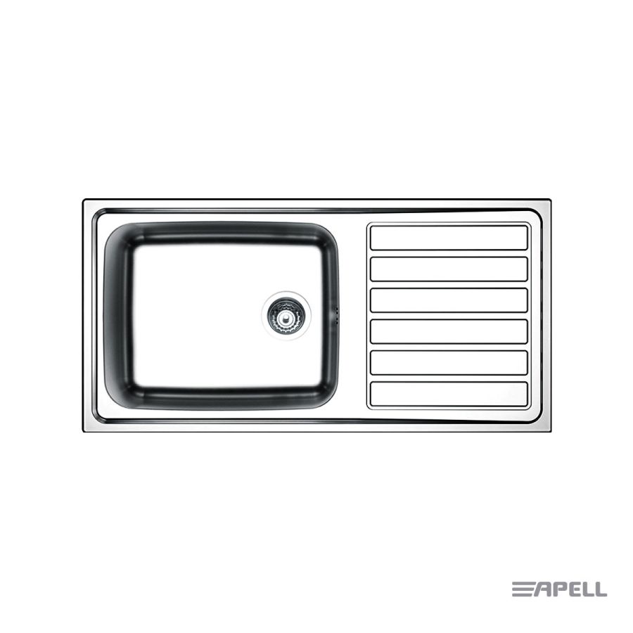 Νεροχύτης Κουζίνας Ανοξείδωτος Anniversario 100 x 50 Αpell Inox Λείο 8115-110