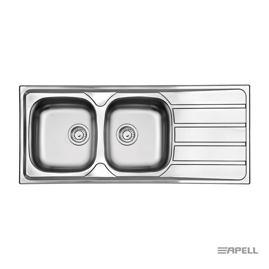 Νεροχύτης Κουζίνας Ανοξείδωτος Area 116x50 Αpell Inox Λείο 8216-110