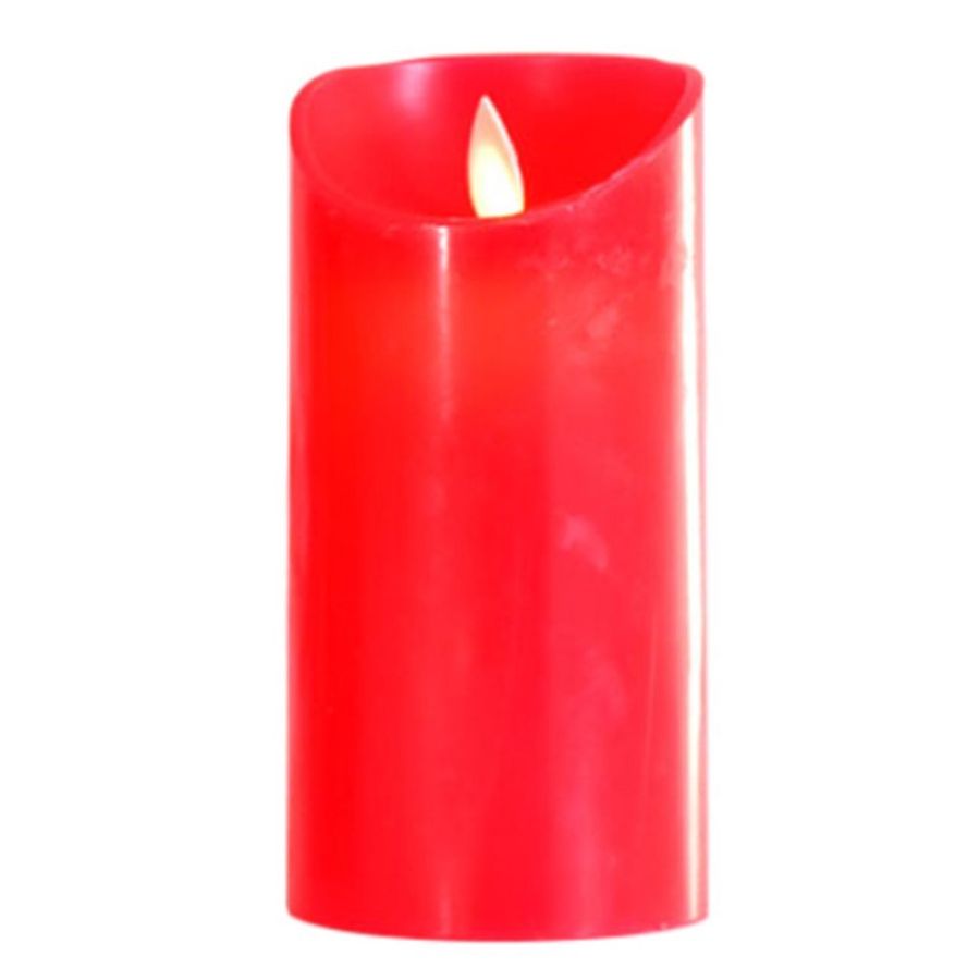 Διακοσμητικό Kερί Led Κόκκινο 7.5x15cm εσωτερικού χώρου μη στεγανό IP20 Magic Christmas by Eurolamp 15065